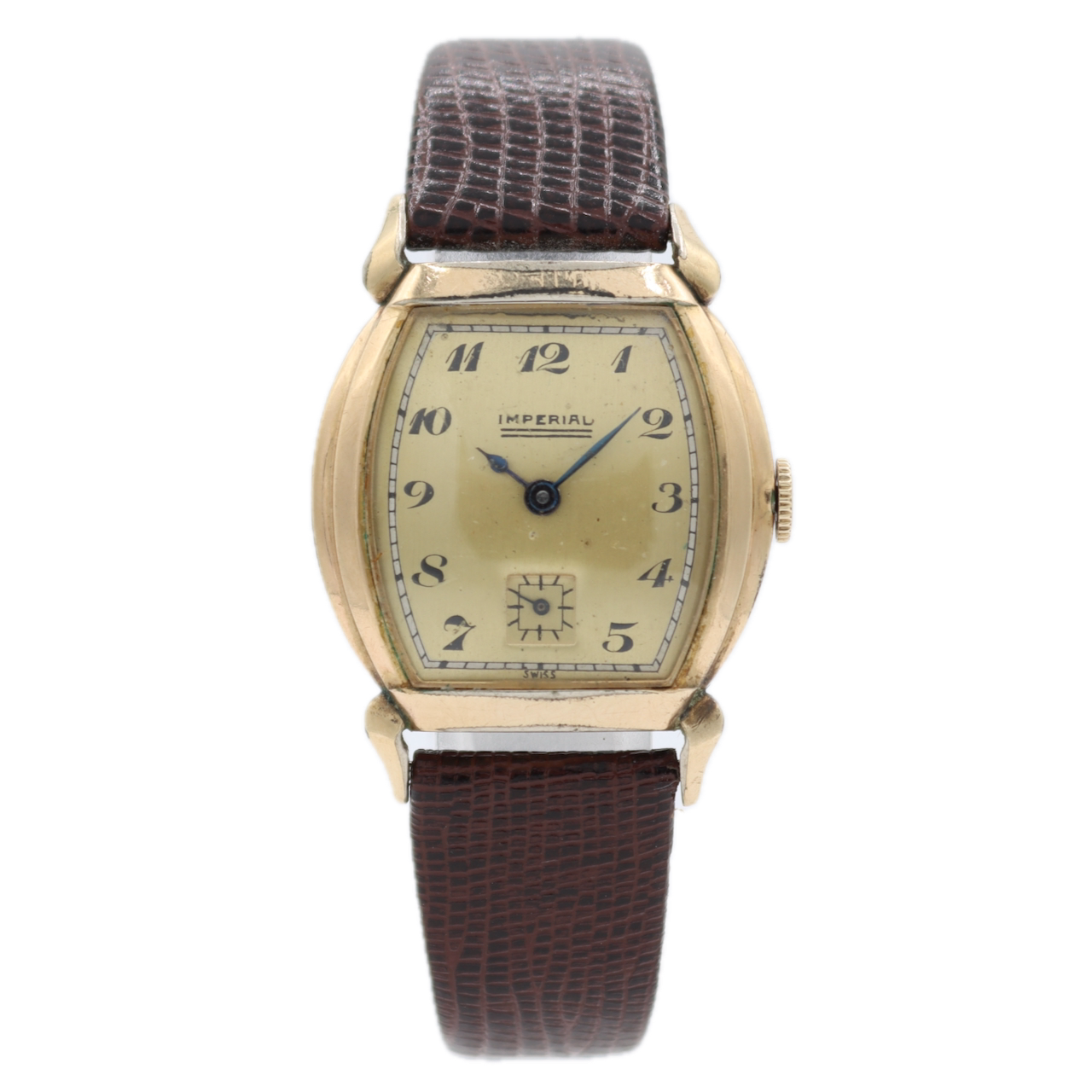 Vintage 28mm Imperial Art Deco Men's Mechanical Wristwatch 1046 Swiss 10k RGP