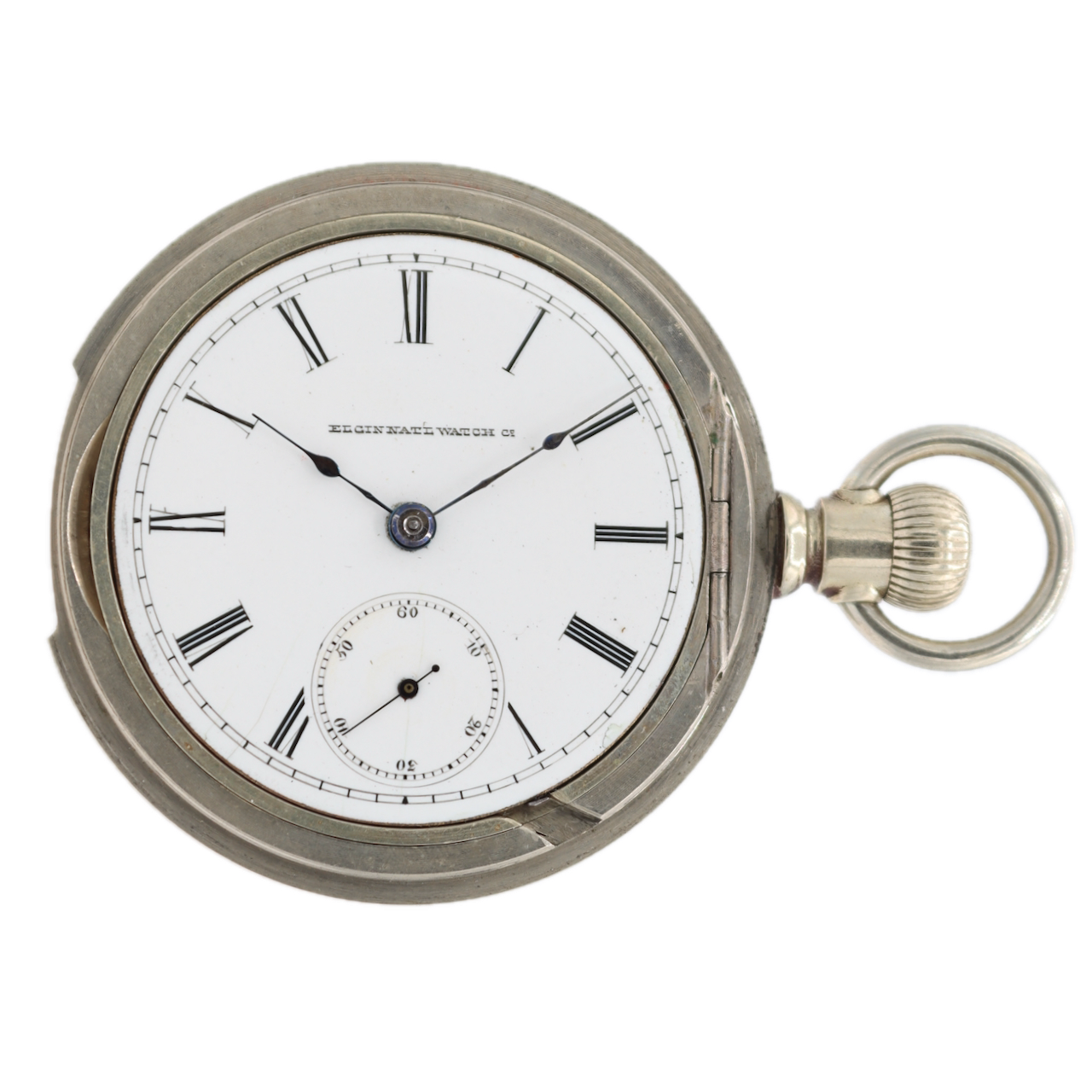 Antique 1887 Elgin Swingout Mechanical Hunter Pocket Watch 10 Nickel Alloy USA