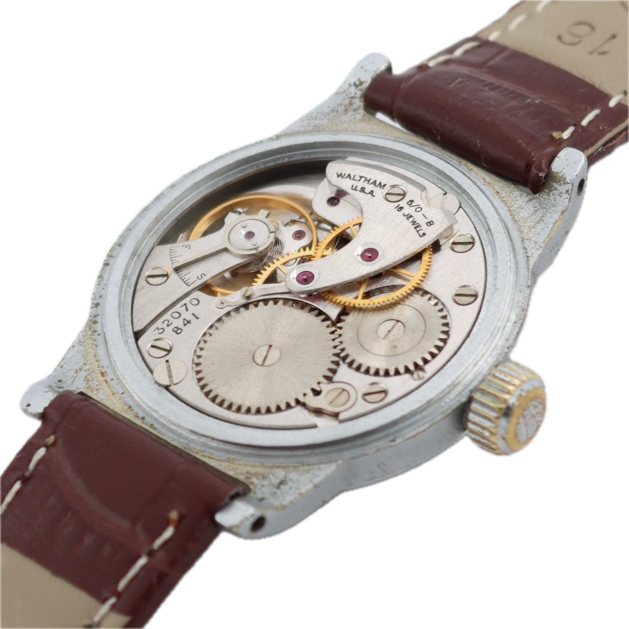 1942 Waltham Type A-11 Men's Mechanical Wristwatch Two Tone Coin Edge Serviced