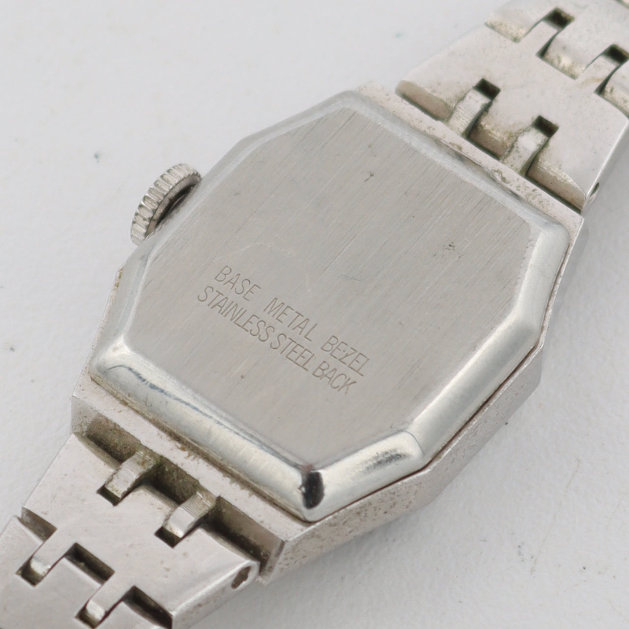 Vintage Gruen Linen Blue Dial Ladies Mechanical Wristwatch 1200T White Gold Tone