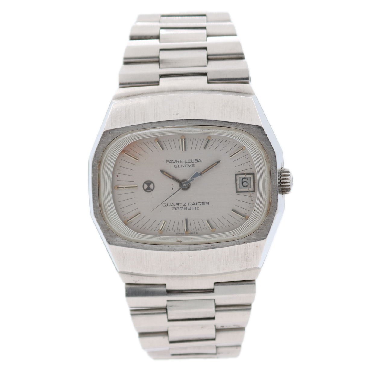 Vintage Favre-Leuba 11033 Quartz Raider Men's Quartz Wristwatch 352 Swiss Steel