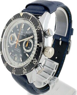 Vintage Wakmann Big Boy 13.36.00 Men Chronograph Watch Valjoux 234 Rare Serviced