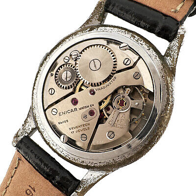 Vintage Enicar Triple Date Moonphase 160 Men's Mechanical Wristwatch Swiss Runs