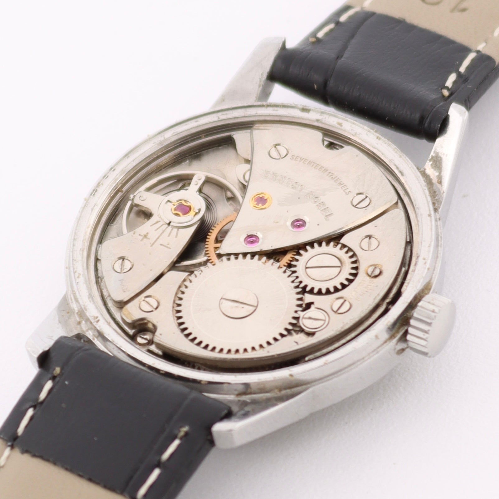 Vintage Ernest Borel Military Men's Mechanical Wristwatch Font 73 Swiss Steel