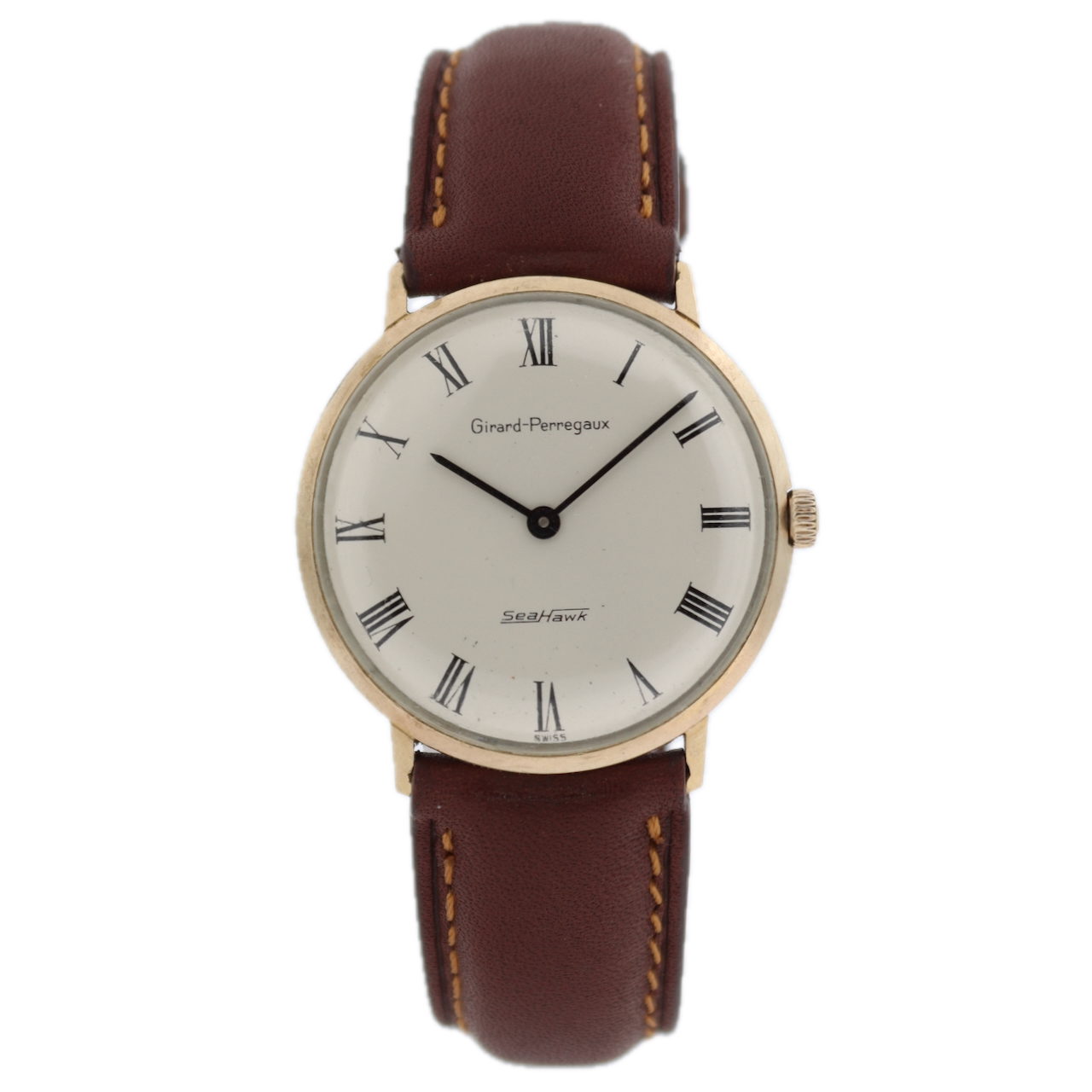 Vintage 33mm Girard Perregaux Sea Hawk Men's Mechanical Wristwatch Swiss 10k GF