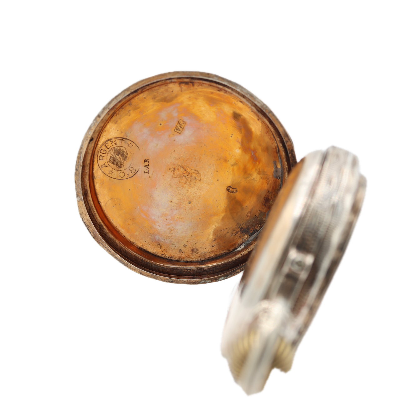 Antique 16 Size Remontoir Box Hinge Mechanical Hunter Pocket Watch .800 Silver