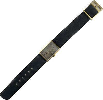 Vintage Omega Men's Mechanical Wristwatch 19.4 18k Solid Gold Tank Wire Lug wBox