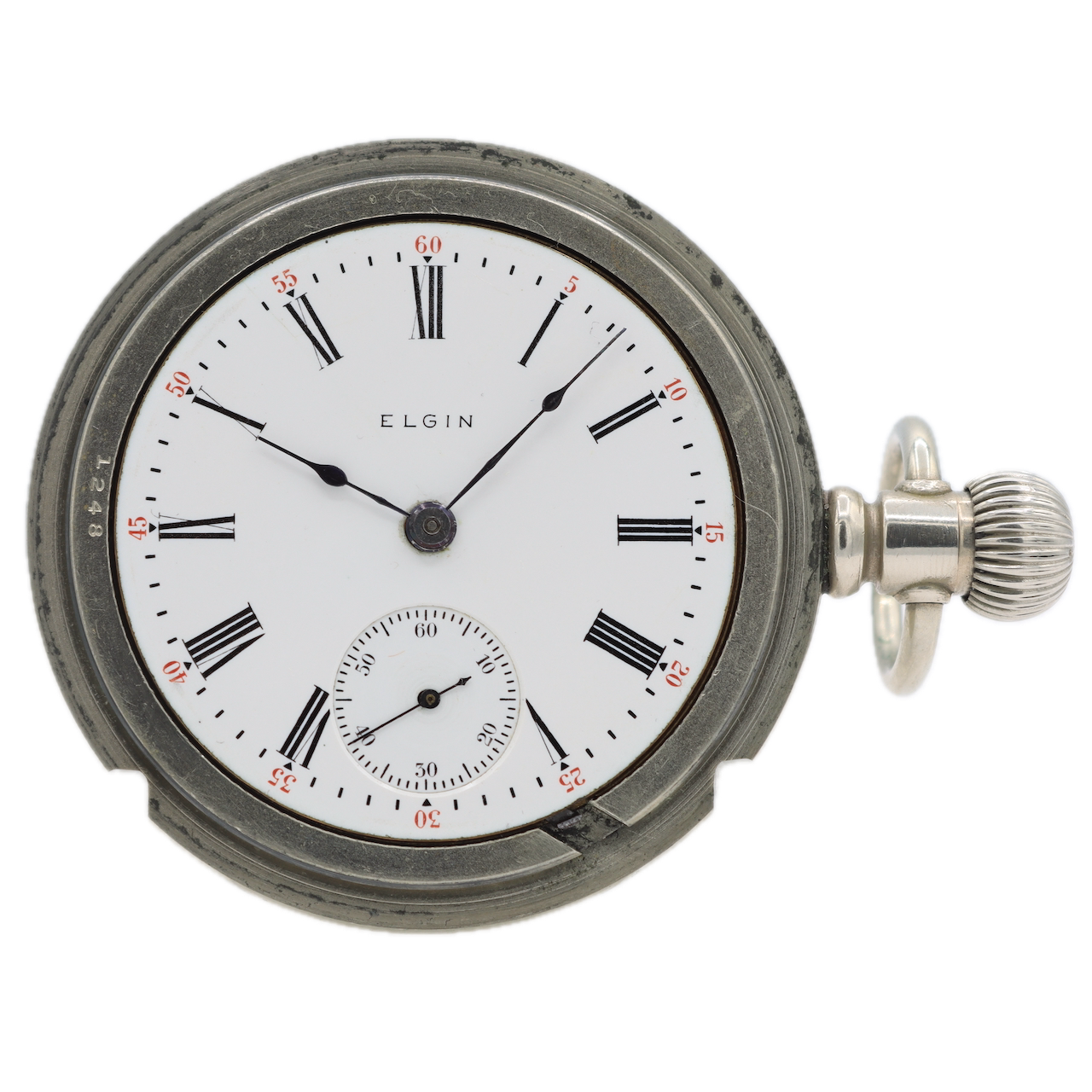 Antique 18s 1906 Elgin Farmhouse Hunter Config. Pocket Watch 309 Silverode