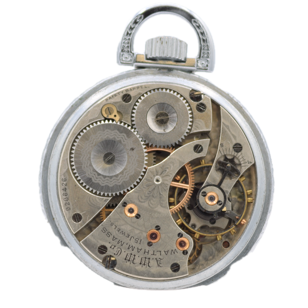 Antique 16 Size Waltham 15 Jewel Mechanical Pocket Watch 620 Chrome Plated