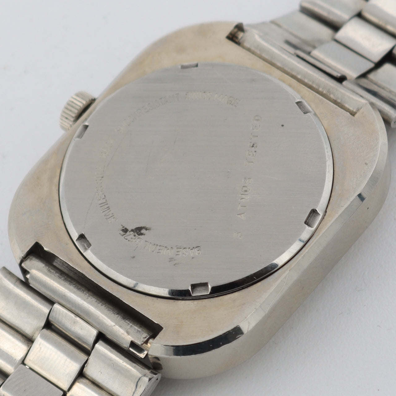 Vintage Sutton Jumbo Blue Day Date Men's Mechanical Wristwatch 582 Swiss