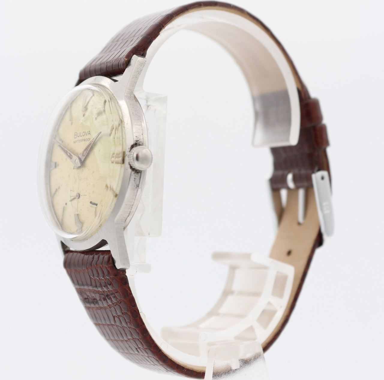 Vintage 32mm 1963 Bulova Small Seconds Men's Mechanical Wristwatch Swiss Steel