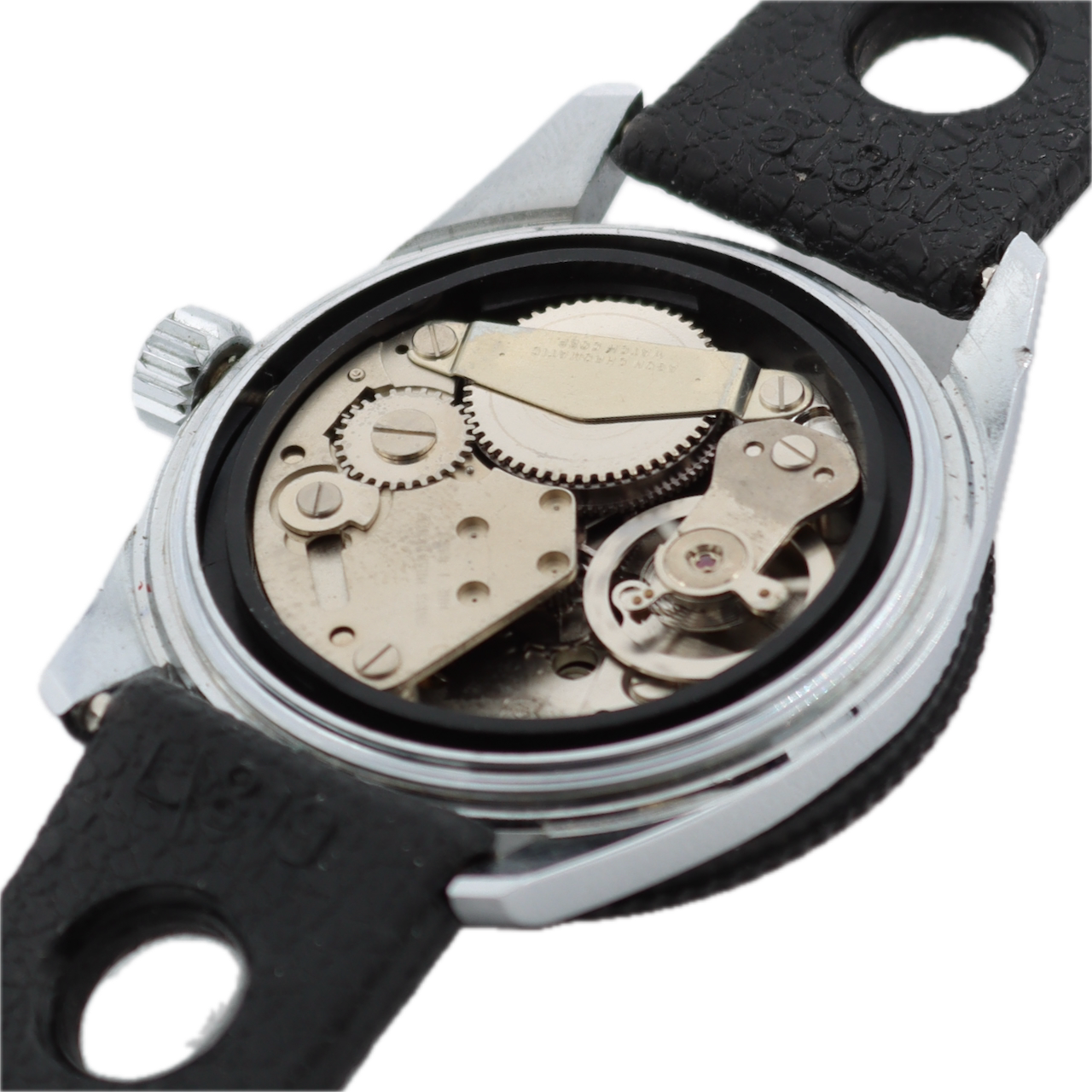 Vintage CustOmtime World Time Men's Wristwatch Swiss Chrome Plated Diver Style