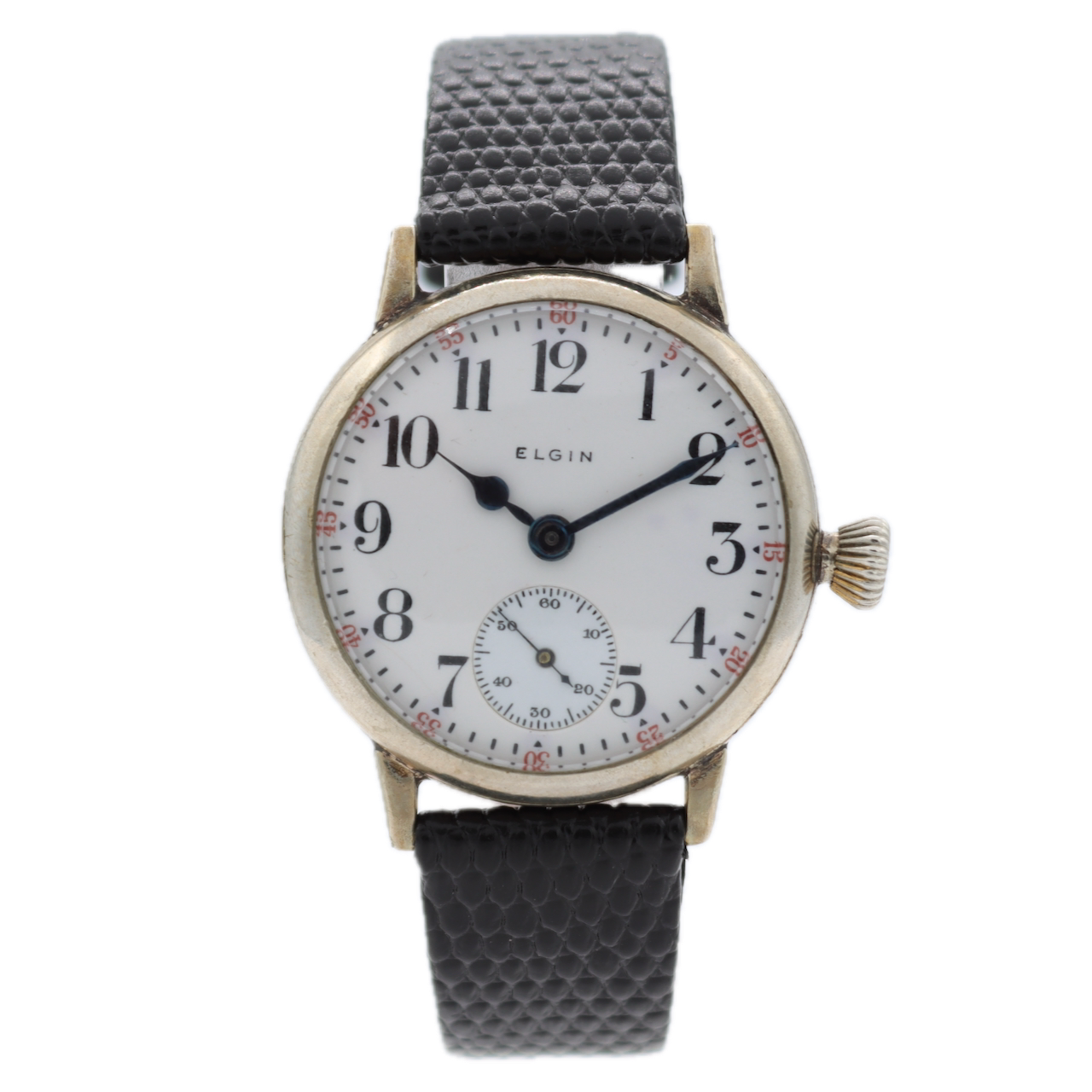 Antique 1919 Elgin WW1 Military Trench 7J Men's Mechanical Wristwatch 320 USA