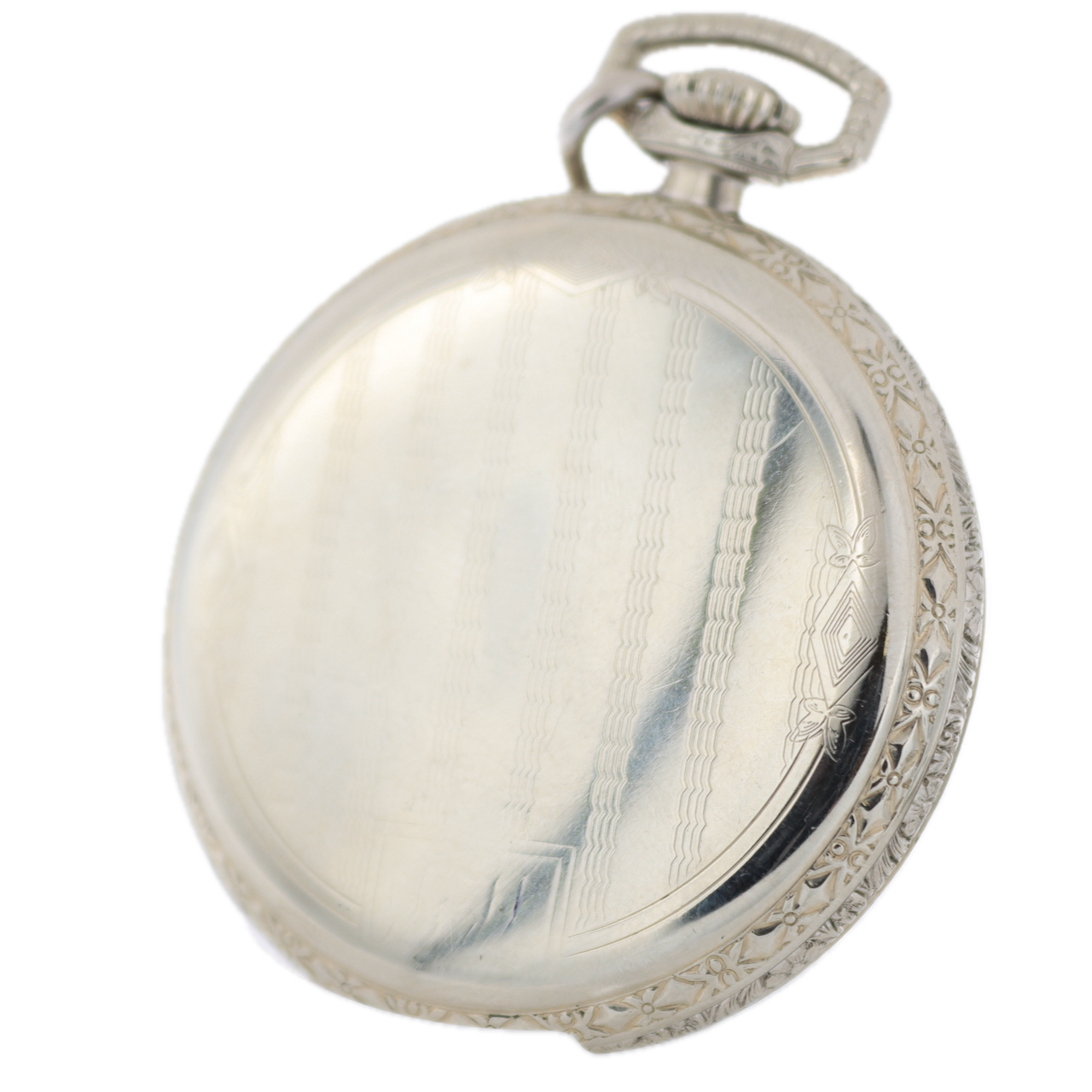 Antique 12 Size Illinois 15 Jewel Pocket Watch 403 White Rolled Gold Plated