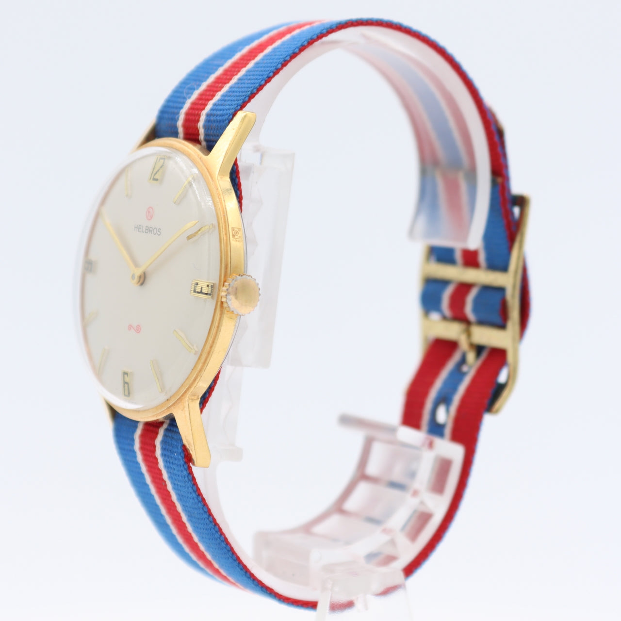 Vintage 34mm Helbros Men's Mechanical Wristwatch Savoie 238 France Gold Tone