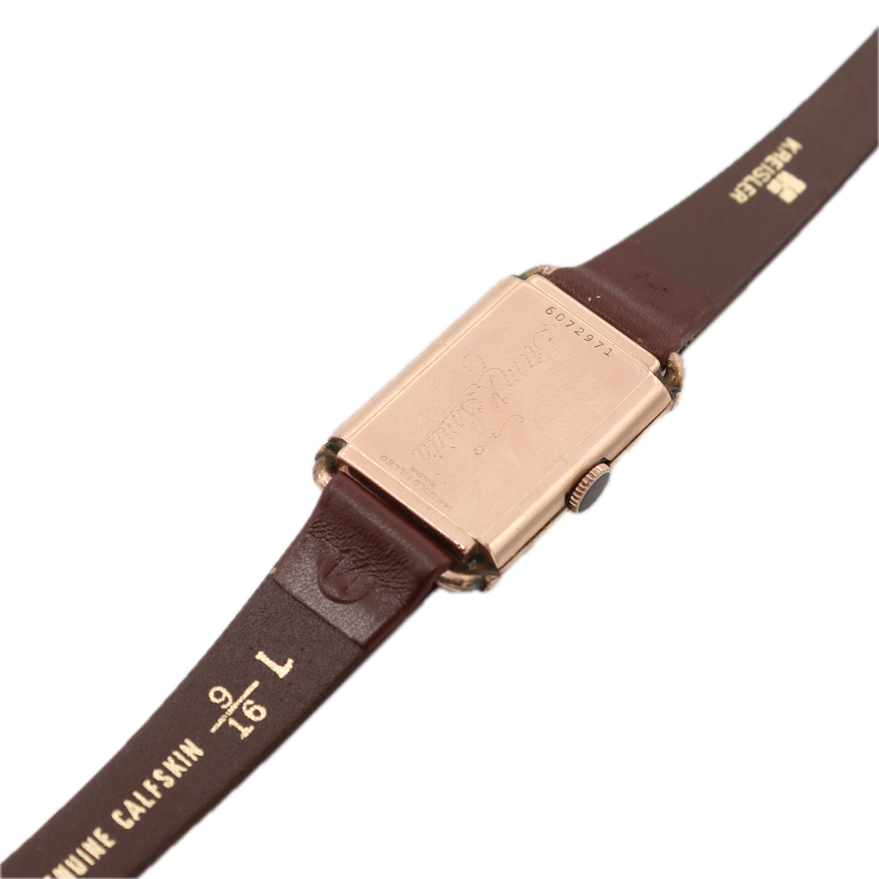 Vintage Bulova Men's Mechanical Wristwatch 7AK USA 14k Rose Gold Filled