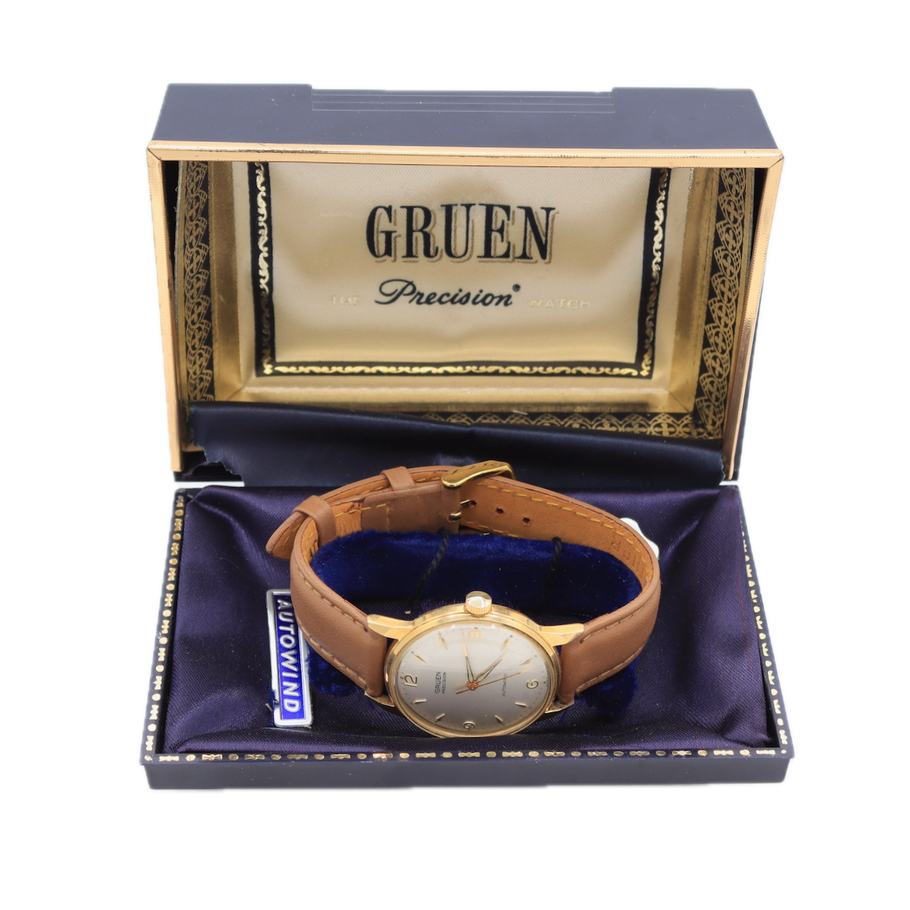 Vintage 34mm Gruen Precision Men's Automatic Wristwatch 710 RSS Swiss Running