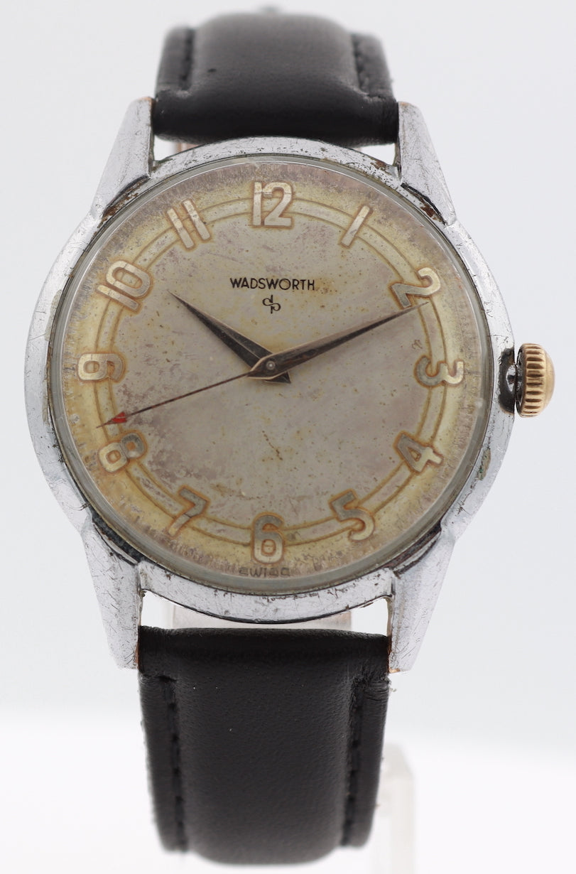 Vintage Wadsworth 305 Dress Men's Mechanical Wristwatch Swiss Steel & Chrome