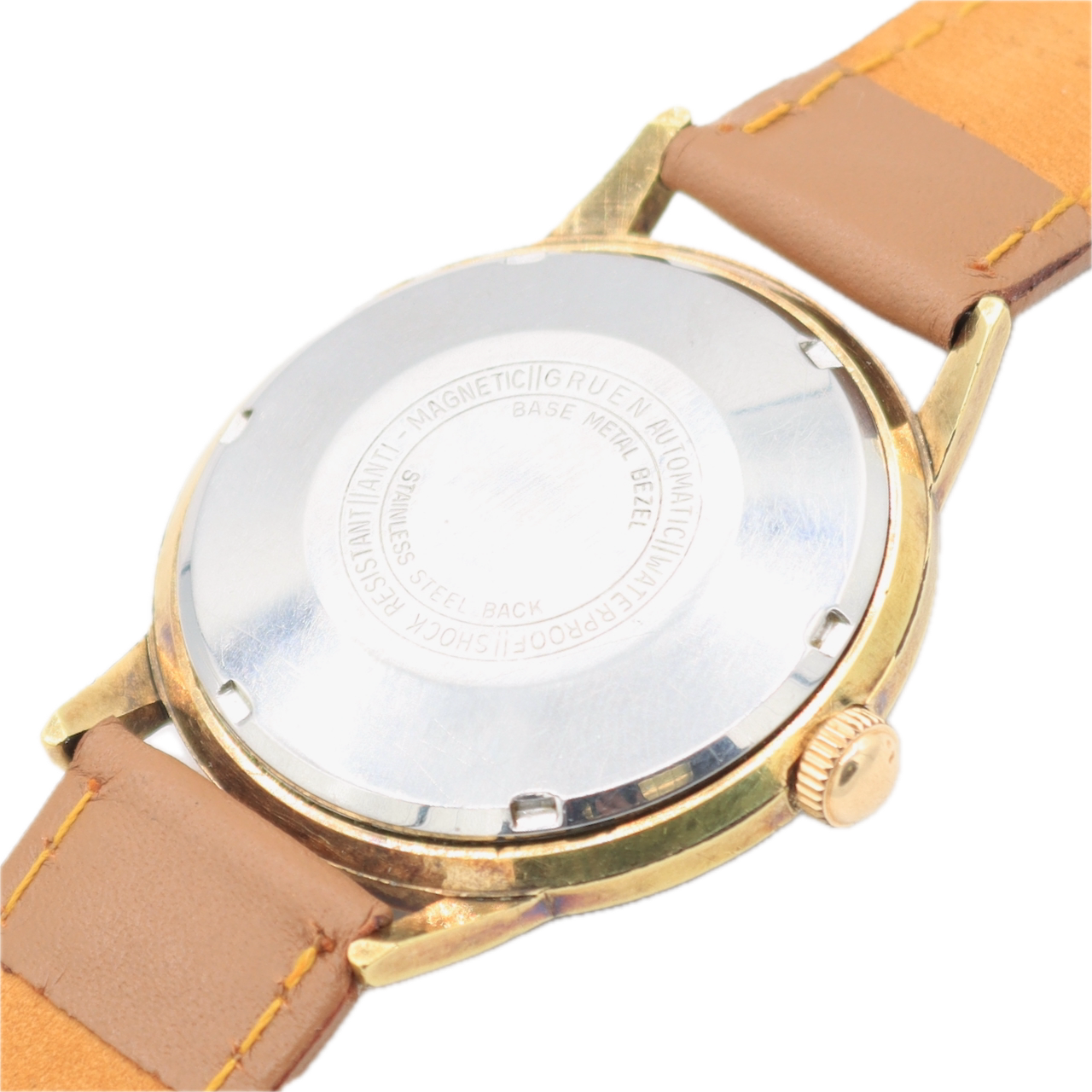 Vintage 35mm Gruen Precision 17 Jewel Men's Automatic Wristwatch N710 SS Runs