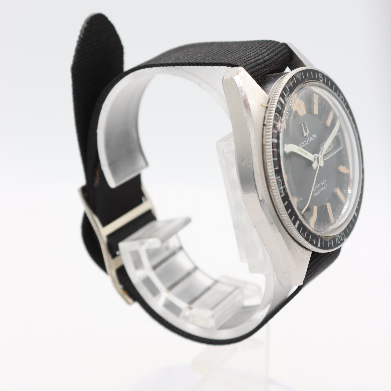 Vintage 1972 Accutron 7080 Deep Sea Men's Tuning Fork Wristwatch 218 2 USA