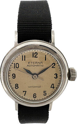 Vintage Eterna 17 Jewel Ladies Bumper Automatic Wristwatch 1034H Stainless Steel