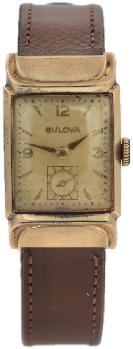 Vintage 1950 Bulova Hooded Lugs Men's Mechanical Wristwatch 8 AD Swiss 10k GF