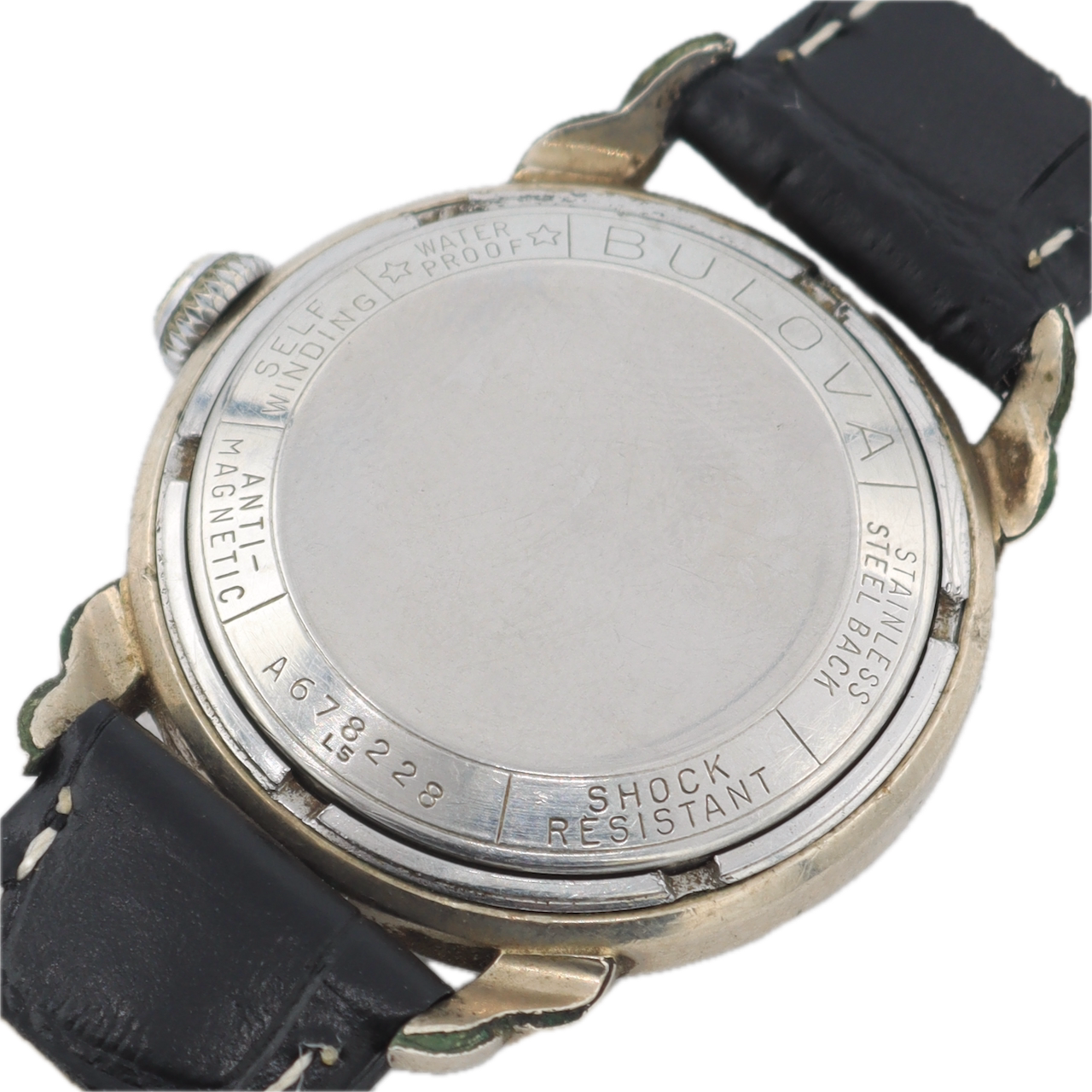 Vintage 1955 Bulova Sunburst Men's Automatic Wristwatch 10 BPAC 10k White RGP