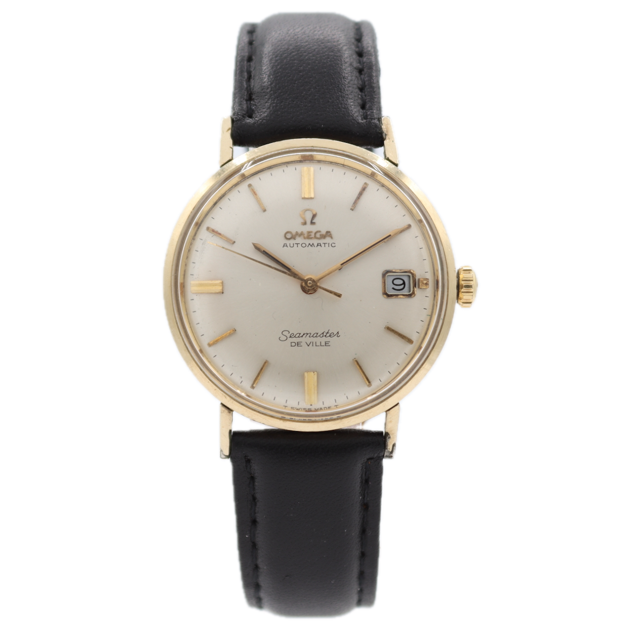 Vintage 34mm Omega Seamaster De Ville Men's Automatic Wristwatch Gold Tone Date