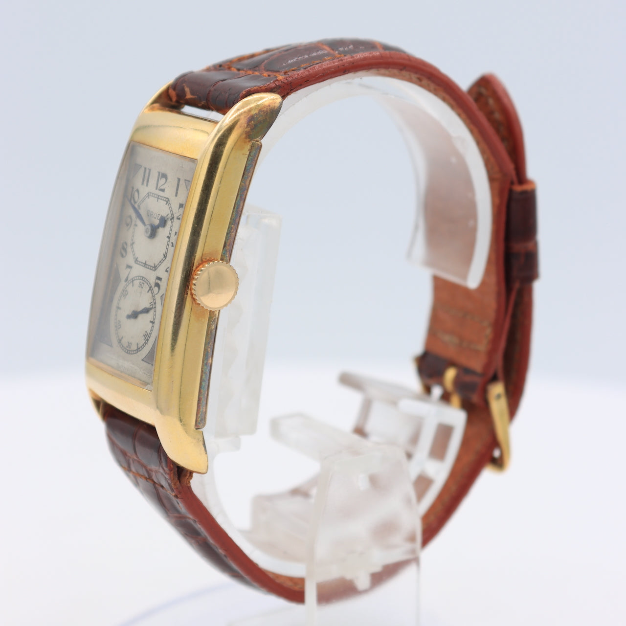 Vintage Gruen 877 290 Techni-Quadron Men's Mechanical Wristwatch 10k GFw/Box