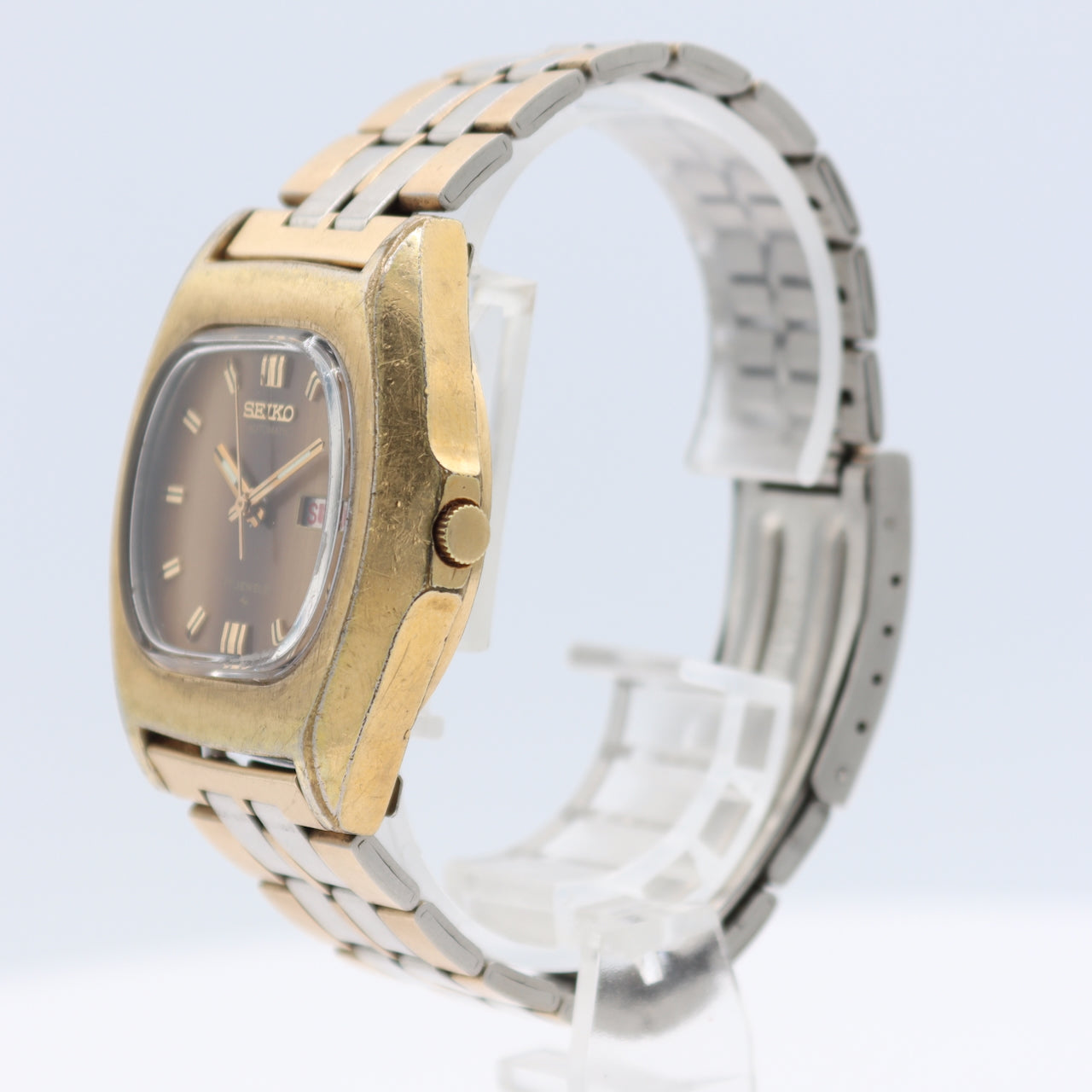 Vintage 38mm Seiko 7009-5019 Day Date Men's Automatic Wristwatch Two Tone