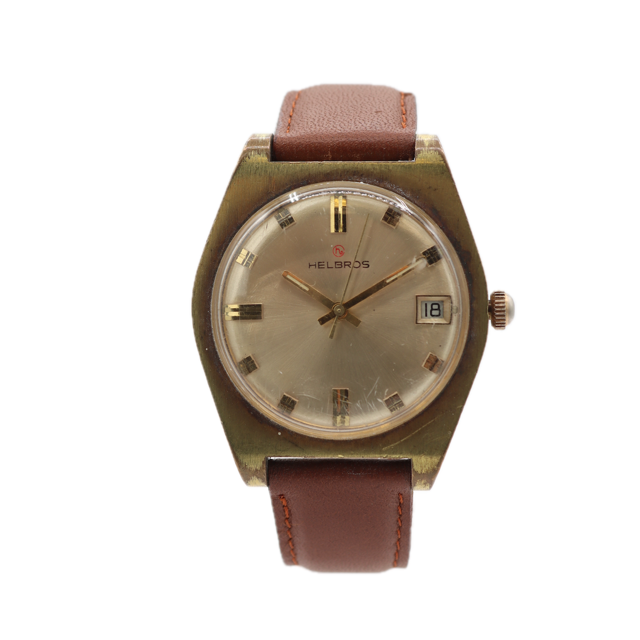 Vintage Helbros Men's Automatic Wristwatch 1561 Germany Steel & Gold Tone