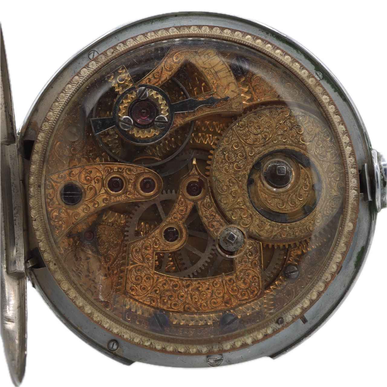 Antique 1850s Eeway Fleurier Batwing Balance Cylinder Escapement Pocket Watch