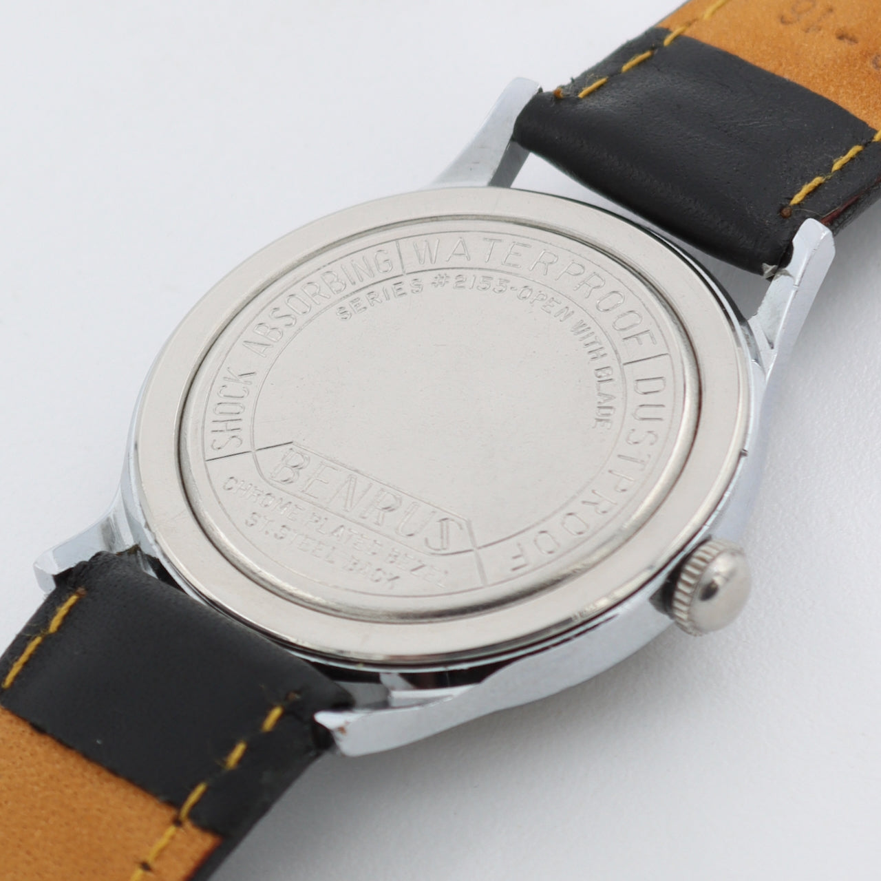 Vintage 33mm Benrus 2155 Men's Mechanical Wristwatch ER23 Swiss Chrome Plated