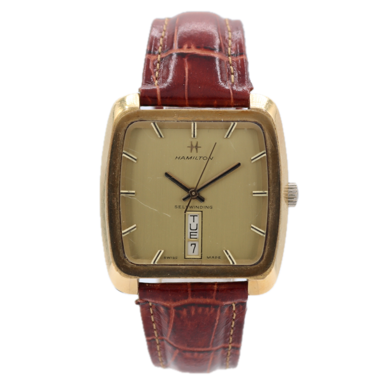 1975 Hamilton Auto Date Chadwick Men's Automatic Wristwatch 826 Swiss Gold Tone