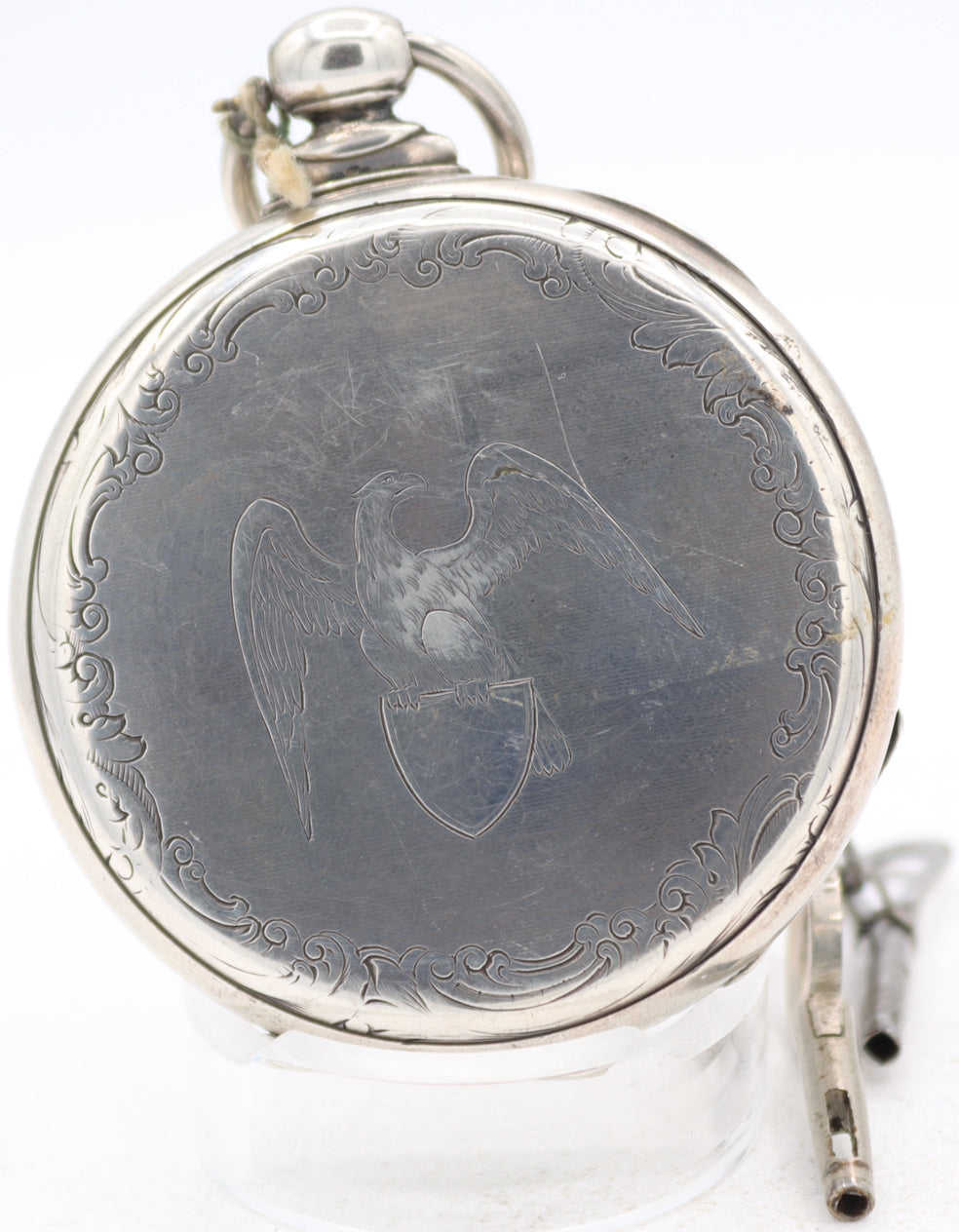 Antique M.J. Tobias Federalist Shield Key Wind Pocket Watch Liverpool Nickel