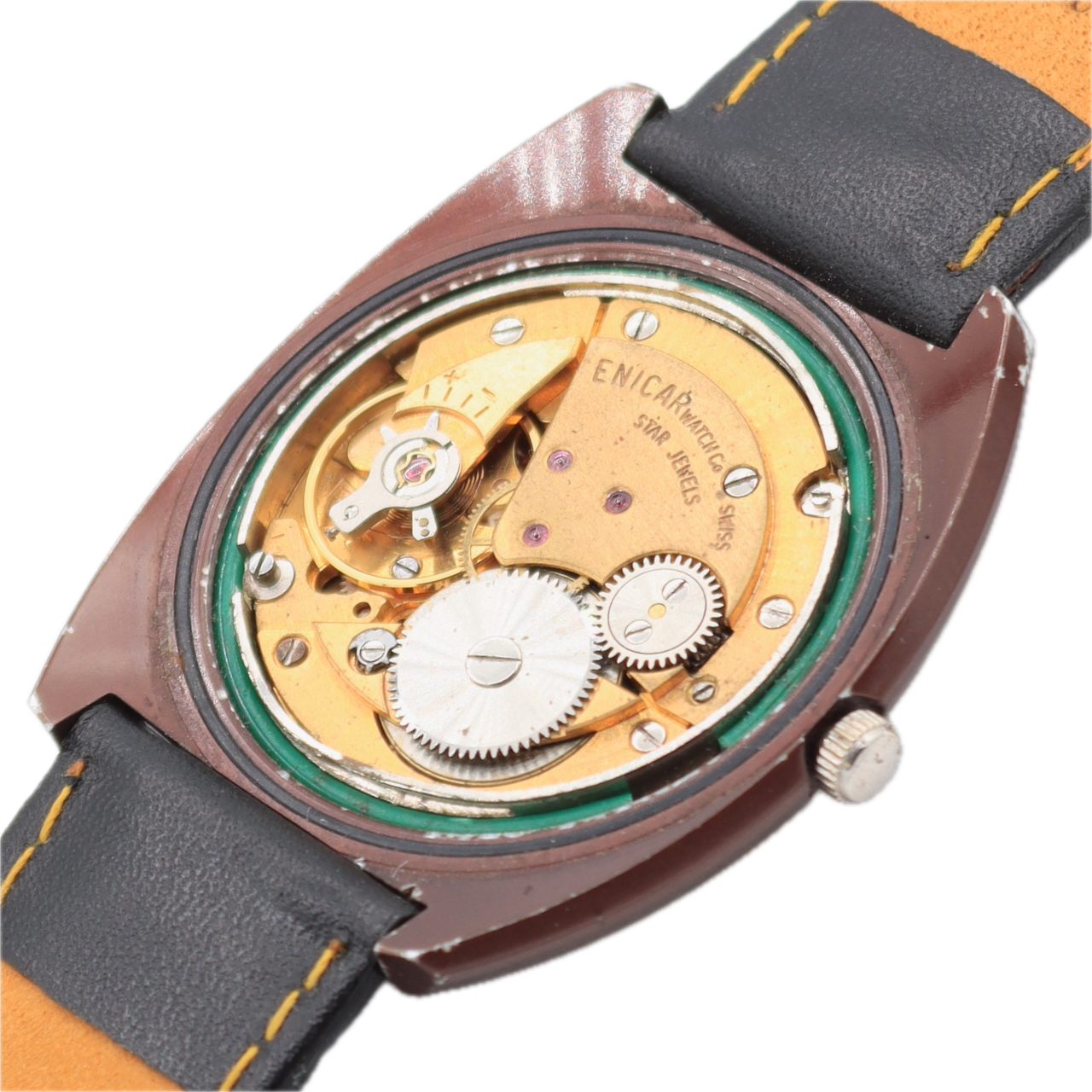 Vintage 36mm Enicar 2342 Date 17 Jewel Men's Mechanical Wristwatch AR1141 Steel