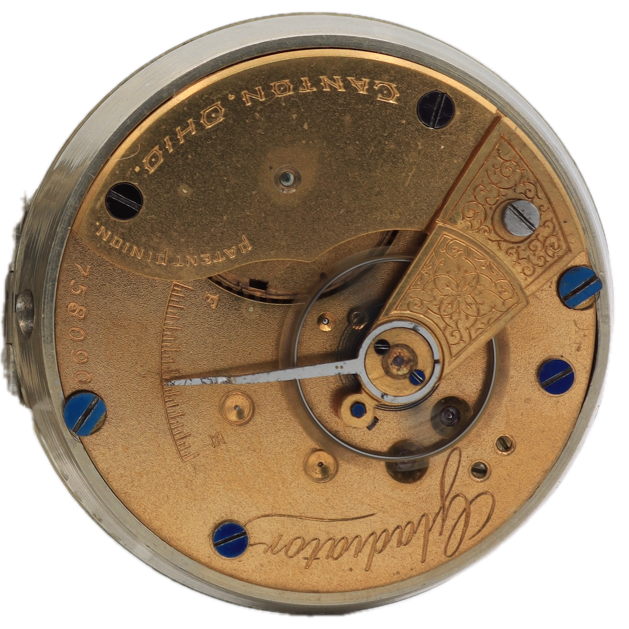 Antique 18s 1892 Hampden Swingout 9J Hunter Config. Pocket Watch Gladiator
