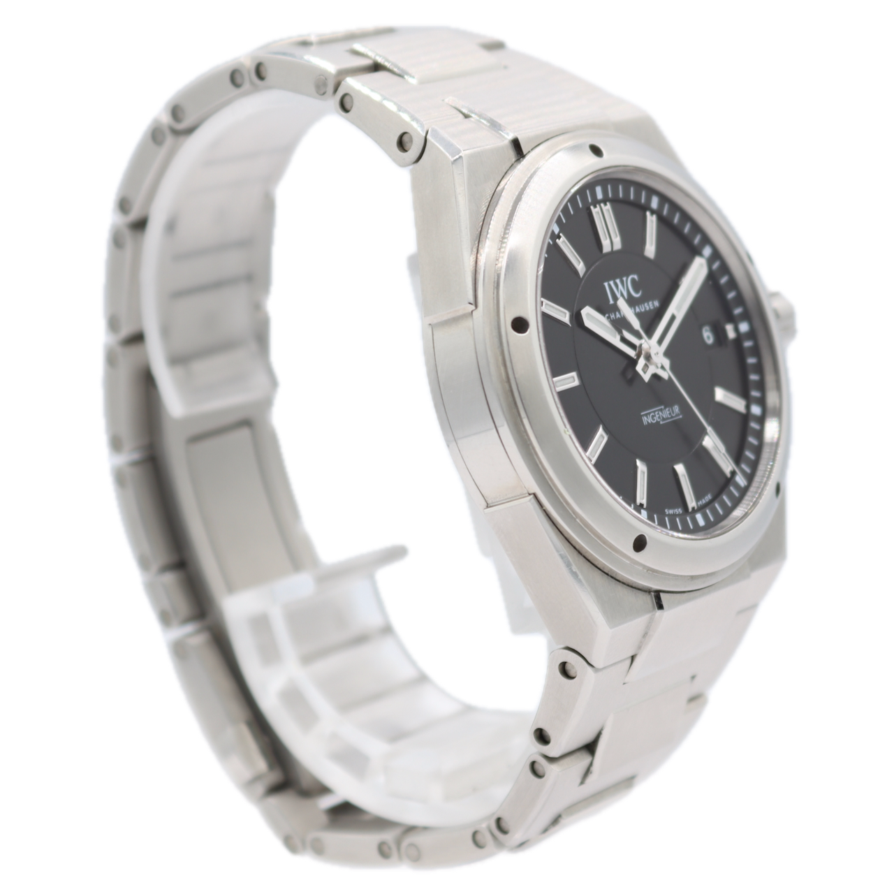 40mm IWC 3239-02 Ingenieur Black Men's Automatic Wristwatch Swiss Steel W/ Case