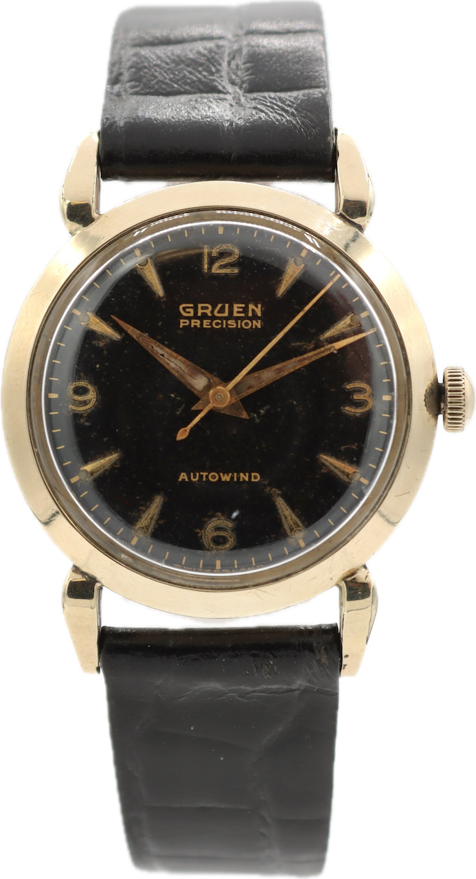 Vintage 32mm Gruen Precision Men's Bumper Automatic Wristwatch 62SS USA 10k GF