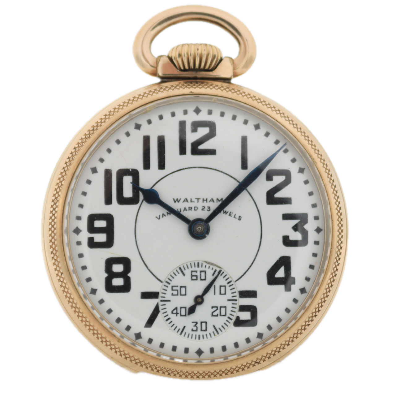 Vintage 16s 1943 Waltham 23 Jewel Railroad Pocket Watch Vanguard 10k GF USA