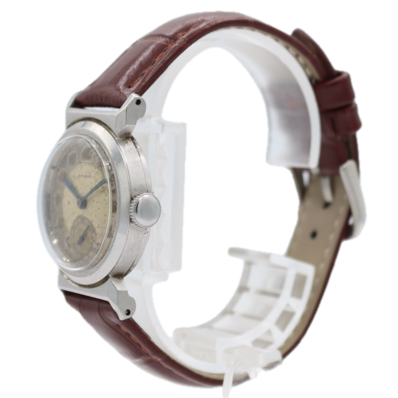 Vintage Movado Bull Horn Lug Men's Mechanical Wristwatch Swiss Steel Military