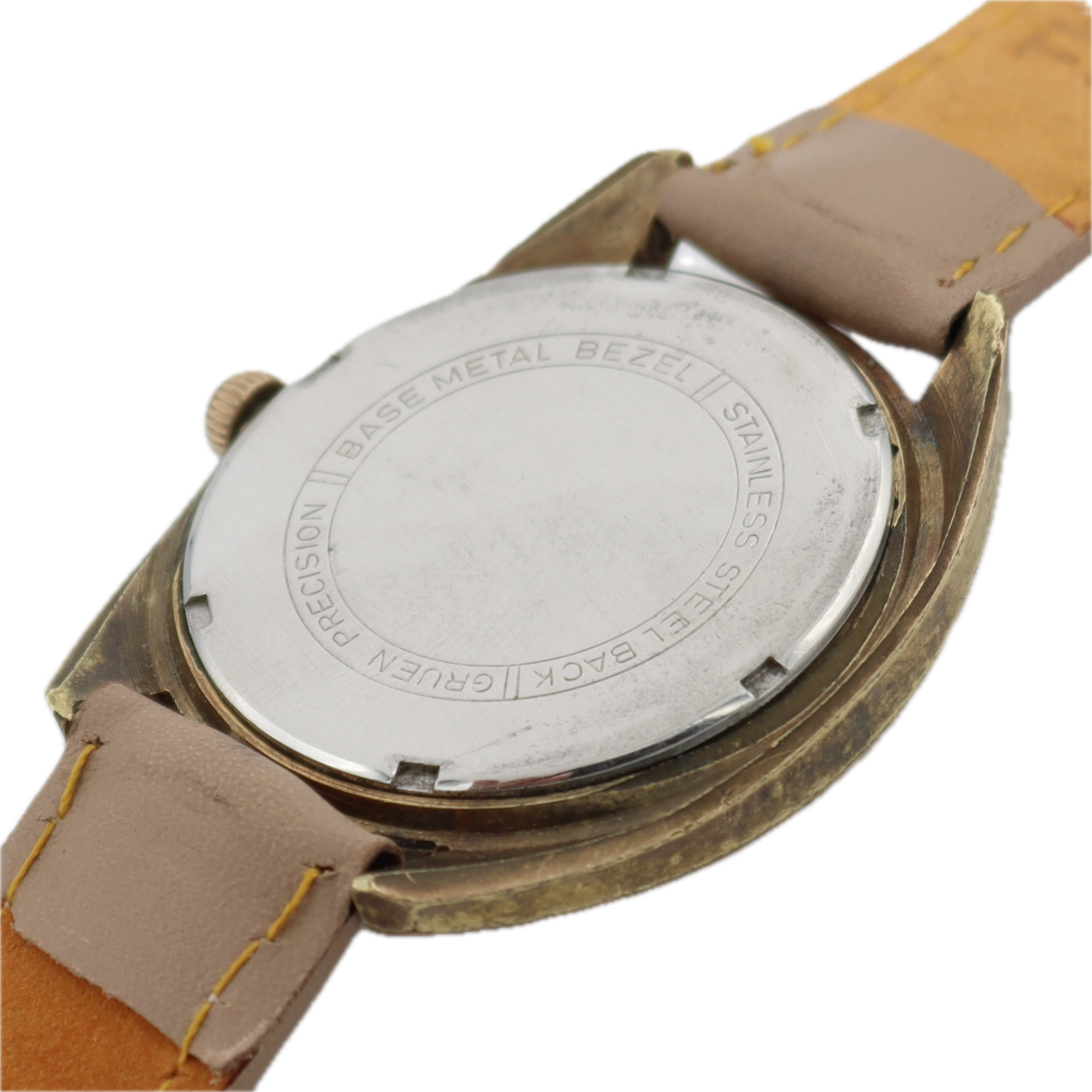 Vintage 36mm Gruen 510 CD Day Date Men's Mechanical Wristwatch 512 CD Gold Tone