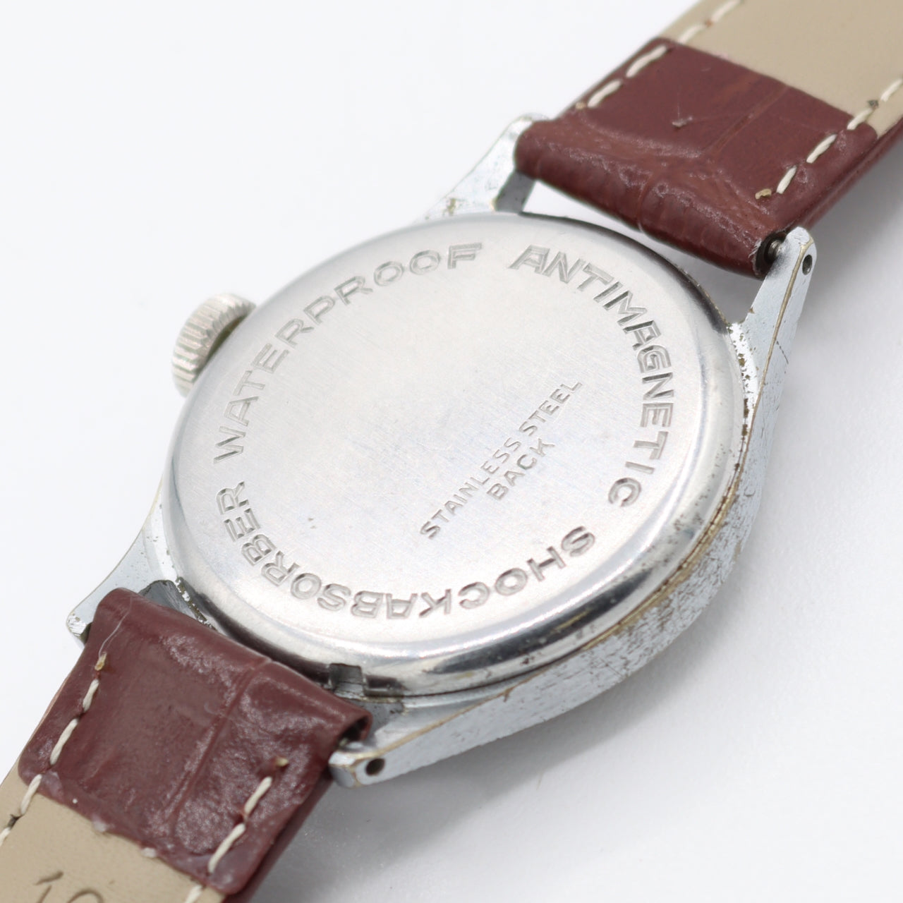 Vintage Clinton Salmon Dial Men's Mechanical Wristwatch Swiss Steel Military