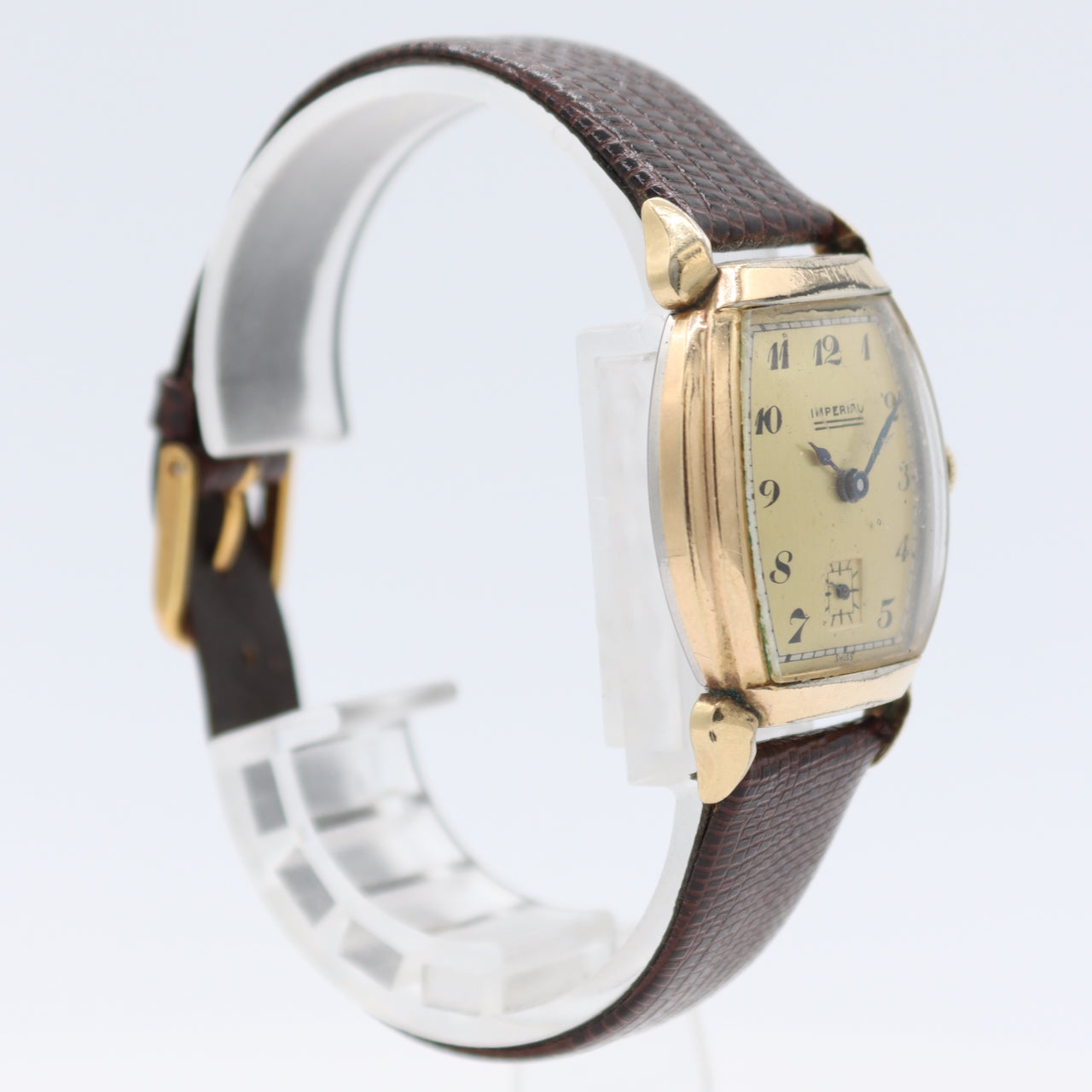 Vintage 28mm Imperial Art Deco Men's Mechanical Wristwatch 1046 Swiss 10k RGP