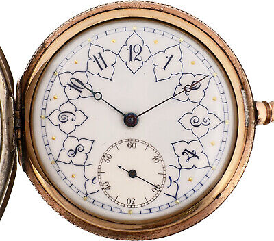 Antique 16S Plymouth Hunter Pocket Watch 171 Sterling Multi Color&Tri-Color Gilt