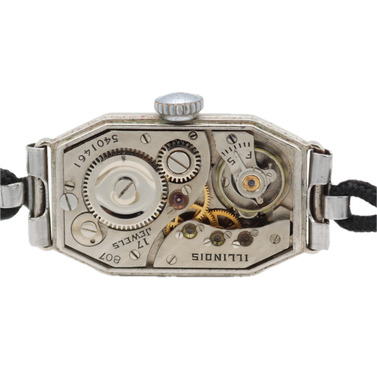 Vintage Illinois 153 Art Deco 17 Jewel Men's Mechanical Wristwatch 807 Nickel