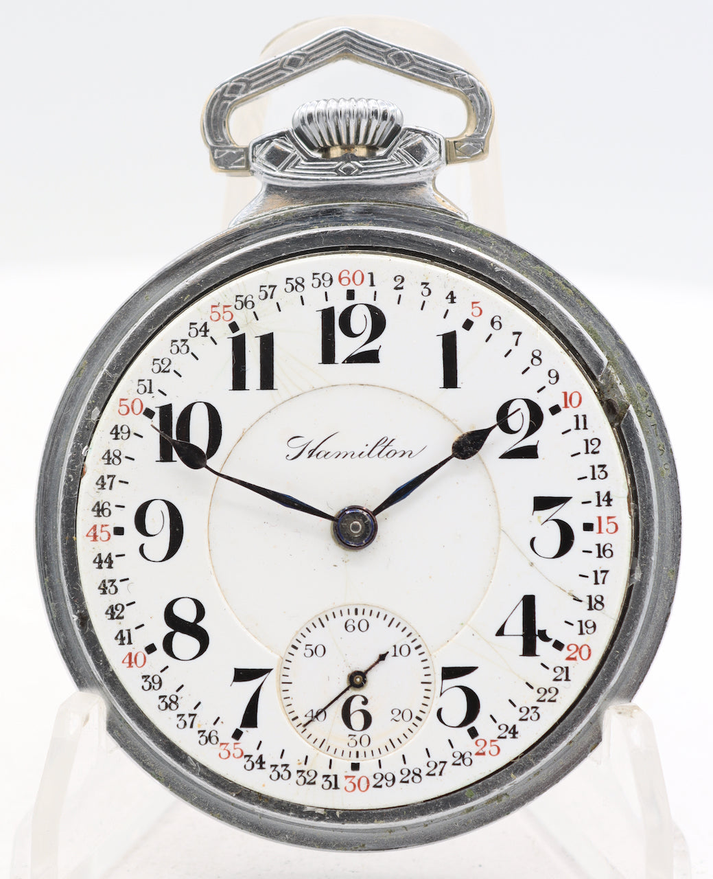 Antique 18s 1914 Hamilton Pinstriped Montgomery Railroad Pocket Watch 940 USA