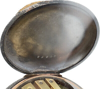 Antique Airflight Style Jump Dial 24 Hour Pocket Watch Gun Metal Swiss Rare