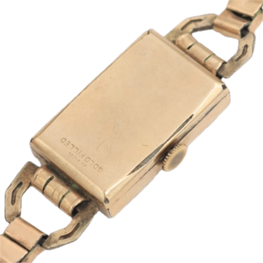Vintage Benrus Rectangular Ladies Mechanical Wristwatch S11 Swiss 10k GF