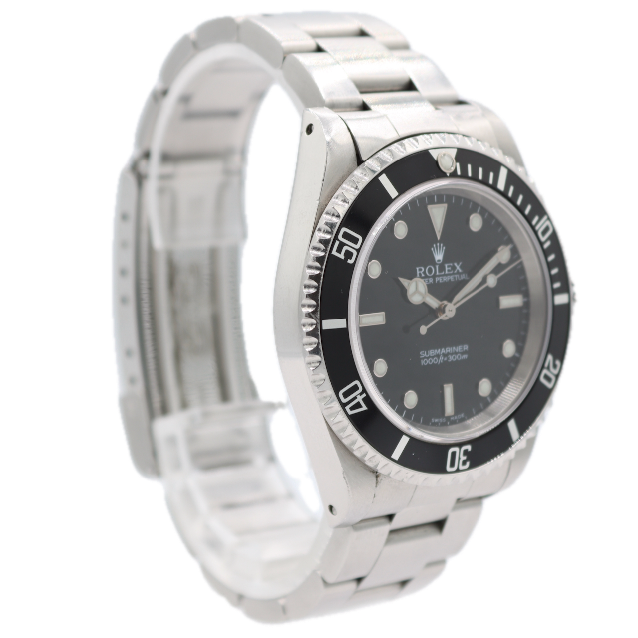 40mm 2002 Rolex 14060M Submariner Men's Automatic Wristwatch Steel Black Dial